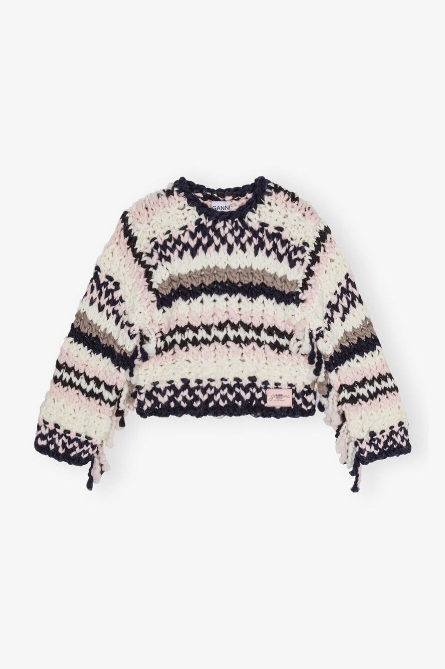 GANNI Hand-Knit Wool Crewneck Jumper - S